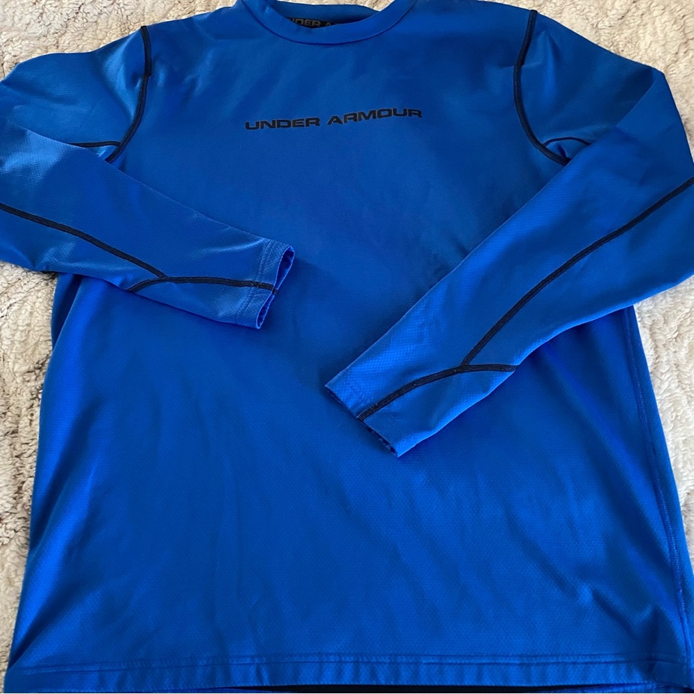 Under Armour Cold Gear Fitted Blue Long Sleeve Shirt